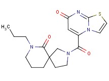 2-[(7-oxo-7H-[1,3]thiazolo[3,2-a]pyrimidin-5-yl)carbonyl]-7-propyl-2,7-diazaspiro[4.5]decan-6-one