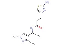 3-(2-amino-1,3-thiazol-4-yl)-N-[1-(1,3-dimethyl-1H-pyrazol-4-yl)ethyl]propanamide trifluoroacetate