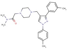 N,N-dimethyl-2-(4-{[3-(3-methylphenyl)-1-(4-methylphenyl)-1H-pyrazol-4-yl]methyl}-1-piperazinyl)acetamide