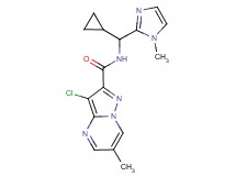 3-chloro-N-[cyclopropyl(1-methyl-1H-imidazol-2-yl)methyl]-6-methylpyrazolo[1,5-a]pyrimidine-2-carboxamide