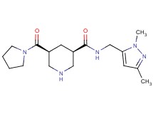 (3R*,5S*)-N-[(1,3-dimethyl-1H-pyrazol-5-yl)methyl]-5-(pyrrolidin-1-ylcarbonyl)piperidine-3-carboxamide