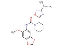 2-(3-isopropyl-1,2,4-oxadiazol-5-yl)-N-(6-methoxy-1,3-benzodioxol-5-yl)piperidine-1-carboxamide