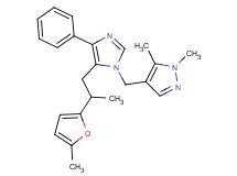 1,5-dimethyl-4-({5-[2-(5-methyl-2-furyl)propyl]-4-phenyl-1H-imidazol-1-yl}methyl)-1H-pyrazole