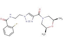 N-[2-(4-{[(2R*,6S*)-2,6-dimethyl-4-morpholinyl]carbonyl}-1H-1,2,3-triazol-1-yl)ethyl]-2-fluorobenzamide