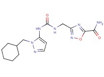 3-{[({[1-(cyclohexylmethyl)-1H-pyrazol-5-yl]amino}carbonyl)amino]methyl}-1,2,4-oxadiazole-5-carboxamide