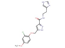 5-[(2-chloro-4-methoxyphenoxy)methyl]-N-[2-(1H-imidazol-4-yl)ethyl]-1H-pyrazole-3-carboxamide