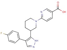 6-{3-[4-(4-fluorophenyl)-1H-pyrazol-5-yl]piperidin-1-yl}nicotinic acid