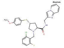 (4R)-1-(2-chloro-6-fluorobenzyl)-N-(imidazo[1,2-a]pyridin-2-ylmethyl)-4-[(4-methoxyphenyl)thio]-L-prolinamide