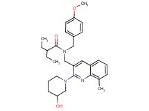 2-ethyl-N-{[2-(3-hydroxy-1-piperidinyl)-8-methyl-3-quinolinyl]methyl}-N-(4-methoxybenzyl)butanamide