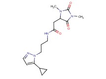 N-[3-(5-cyclopropyl-1H-pyrazol-1-yl)propyl]-2-(1,3-dimethyl-2,5-dioxo-4-imidazolidinyl)acetamide