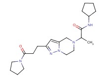 N-cyclopentyl-2-[2-[3-oxo-3-(1-pyrrolidinyl)propyl]-6,7-dihydropyrazolo[1,5-a]pyrazin-5(4H)-yl]propanamide