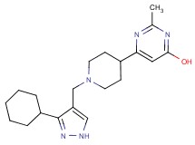 6-{1-[(3-cyclohexyl-1H-pyrazol-4-yl)methyl]-4-piperidinyl}-2-methyl-4-pyrimidinol