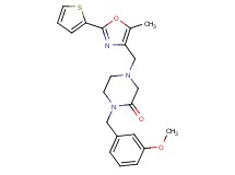 1-(3-methoxybenzyl)-4-{[5-methyl-2-(2-thienyl)-1,3-oxazol-4-yl]methyl}-2-piperazinone