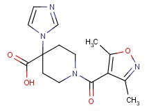 1-[(3,5-dimethylisoxazol-4-yl)carbonyl]-4-(1H-imidazol-1-yl)piperidine-4-carboxylic acid