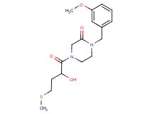 4-[2-hydroxy-4-(methylthio)butanoyl]-1-(3-methoxybenzyl)-2-piperazinone