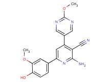 2-amino-6-(4-hydroxy-3-methoxyphenyl)-4-(2-methoxypyrimidin-5-yl)nicotinonitrile