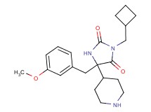 3-(cyclobutylmethyl)-5-(3-methoxybenzyl)-5-(4-piperidinyl)-2,4-imidazolidinedione hydrochloride