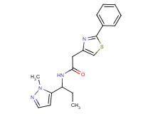 N-[1-(1-methyl-1H-pyrazol-5-yl)propyl]-2-(2-phenyl-1,3-thiazol-4-yl)acetamide