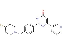 2-{4-[(4-fluoropiperidin-1-yl)methyl]phenyl}-6-pyridin-3-ylpyrimidin-4(3H)-one