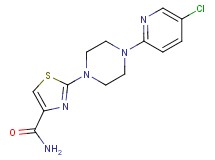 2-[4-(5-chloro-2-pyridinyl)-1-piperazinyl]-1,3-thiazole-4-carboxamide