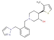 (3S*,4R*)-4-(3-methyl-2-thienyl)-1-[2-(1H-pyrazol-1-ylmethyl)benzyl]piperidin-3-ol