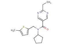 N-cyclopentyl-2-ethyl-N-[(5-methyl-2-thienyl)methyl]-5-pyrimidinecarboxamide