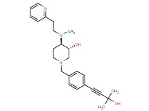 (3R*,4R*)-1-[4-(3-hydroxy-3-methyl-1-butyn-1-yl)benzyl]-4-{methyl[2-(2-pyridinyl)ethyl]amino}-3-piperidinol