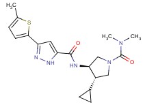 N-{(3R*,4S*)-4-cyclopropyl-1-[(dimethylamino)carbonyl]pyrrolidin-3-yl}-3-(5-methyl-2-thienyl)-1H-pyrazole-5-carboxamide