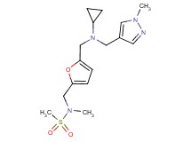 N-{[5-({cyclopropyl[(1-methyl-1H-pyrazol-4-yl)methyl]amino}methyl)-2-furyl]methyl}-N-methylmethanesulfonamide