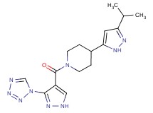 4-(3-isopropyl-1H-pyrazol-5-yl)-1-{[3-(1H-tetrazol-1-yl)-1H-pyrazol-4-yl]carbonyl}piperidine