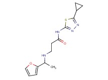 N-(5-cyclopropyl-1,3,4-thiadiazol-2-yl)-3-{[1-(2-furyl)ethyl]amino}propanamide