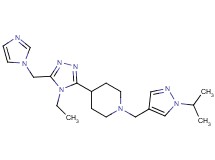 4-[4-ethyl-5-(1H-imidazol-1-ylmethyl)-4H-1,2,4-triazol-3-yl]-1-[(1-isopropyl-1H-pyrazol-4-yl)methyl]piperidine