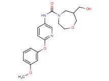 6-(hydroxymethyl)-N-[6-(3-methoxyphenoxy)pyridin-3-yl]-1,4-oxazepane-4-carboxamide