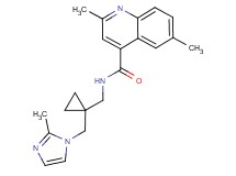 2,6-dimethyl-N-({1-[(2-methyl-1H-imidazol-1-yl)methyl]cyclopropyl}methyl)-4-quinolinecarboxamide
