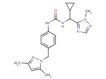 N-[cyclopropyl(1-methyl-1H-1,2,4-triazol-5-yl)methyl]-N'-{4-[(3,5-dimethyl-1H-pyrazol-1-yl)methyl]phenyl}urea