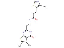 N-[2-(5,6-dimethyl-4-oxo-3,4-dihydrothieno[2,3-d]pyrimidin-2-yl)ethyl]-3-(4-methyl-1,3-thiazol-5-yl)propanamide