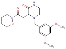 4-(3,5-dimethoxybenzyl)-3-[2-(1,2-oxazinan-2-yl)-2-oxoethyl]-2-piperazinone