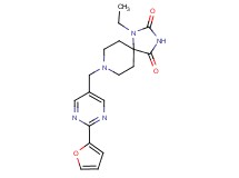 1-ethyl-8-{[2-(2-furyl)-5-pyrimidinyl]methyl}-1,3,8-triazaspiro[4.5]decane-2,4-dione