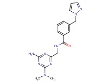 N-{[4-amino-6-(dimethylamino)-1,3,5-triazin-2-yl]methyl}-3-(1H-pyrazol-1-ylmethyl)benzamide