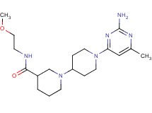 1'-(2-amino-6-methylpyrimidin-4-yl)-N-(2-methoxyethyl)-1,4'-bipiperidine-3-carboxamide
