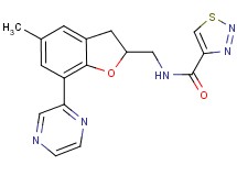N-{[5-methyl-7-(2-pyrazinyl)-2,3-dihydro-1-benzofuran-2-yl]methyl}-1,2,3-thiadiazole-4-carboxamide