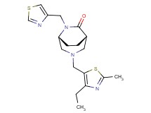 (1S*,5R*)-3-[(4-ethyl-2-methyl-1,3-thiazol-5-yl)methyl]-6-(1,3-thiazol-4-ylmethyl)-3,6-diazabicyclo[3.2.2]nonan-7-one