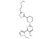 2-{3-[3-(2-methoxyethyl)-1,2,4-oxadiazol-5-yl]-1-piperidinyl}-5-methyl-4-(1-methyl-1H-pyrazol-5-yl)pyrimidine trifluoroacetate