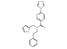 N-(2-furylmethyl)-N-(2-phenylethyl)-6-(4H-1,2,4-triazol-4-yl)nicotinamide