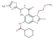 5-[(cyclohexylcarbonyl)amino]-1-(2-methoxyethyl)-N-[1-(4-methyl-1,3-thiazol-2-yl)ethyl]-1H-benzimidazole-7-carboxamide