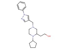 2-{1-cyclopentyl-4-[(1-phenyl-1H-pyrazol-4-yl)methyl]-2-piperazinyl}ethanol