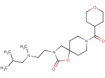 3-{2-[isobutyl(methyl)amino]ethyl}-8-(tetrahydro-2H-pyran-4-ylcarbonyl)-1-oxa-3,8-diazaspiro[4.5]decan-2-one