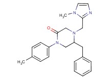 5-benzyl-4-[(1-methyl-1H-imidazol-2-yl)methyl]-1-(4-methylphenyl)-2-piperazinone