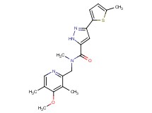 N-[(4-methoxy-3,5-dimethyl-2-pyridinyl)methyl]-N-methyl-3-(5-methyl-2-thienyl)-1H-pyrazole-5-carboxamide