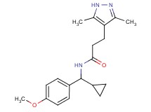N-[cyclopropyl(4-methoxyphenyl)methyl]-3-(3,5-dimethyl-1H-pyrazol-4-yl)propanamide